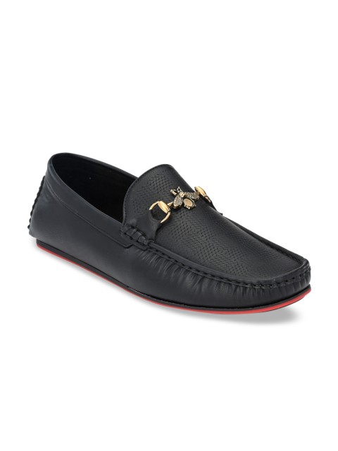 

Alberto Torresi Men Black Synthetic Leather Driving Shoes