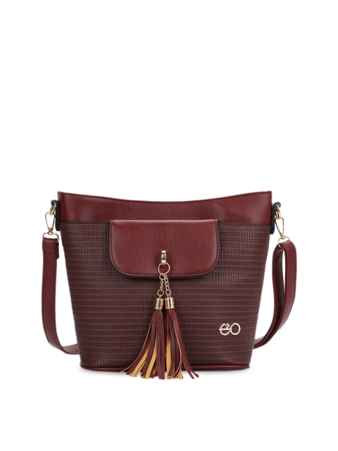

E2O Maroon Textured Sling Bag