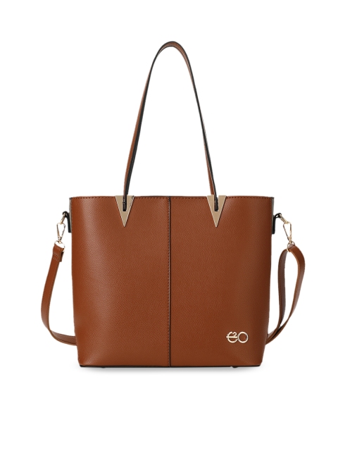 

E2O Brown Solid Handheld Bag