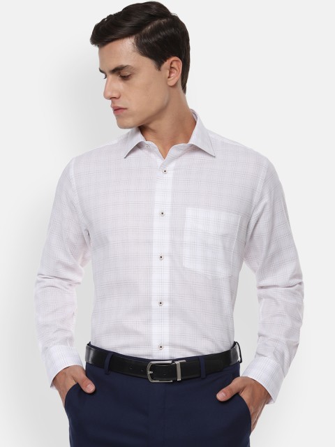 

Van Heusen Men White Regular Fit Checked Formal Shirt