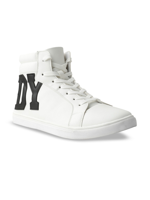 

Rowdy Men White Printed Synthetic High-Top Sneakers