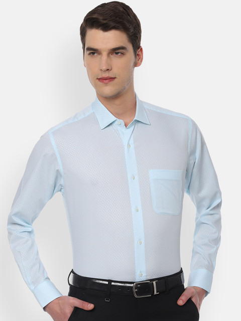 

Van Heusen Men Blue Regular Fit Self Design Formal Shirt