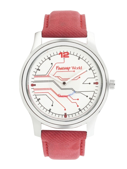 

Fantasy World Boys White Leather Analogue Watch FW-006-RD28