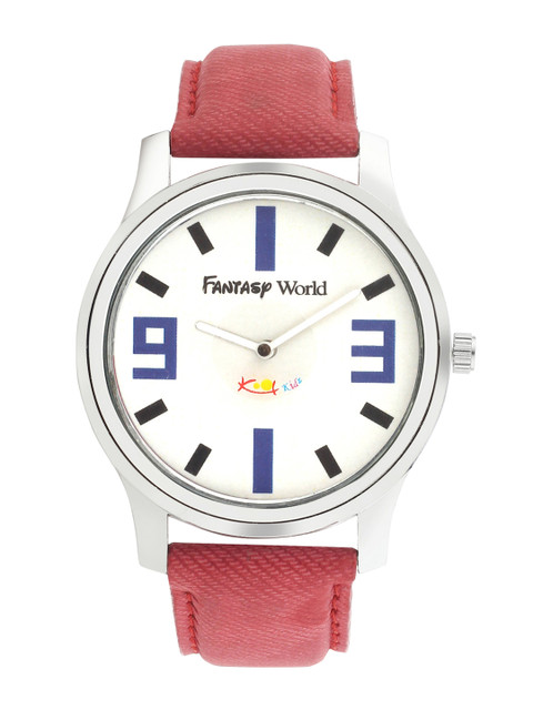 

Fantasy World Boys White Leather Analogue Watch FW-006-RD25