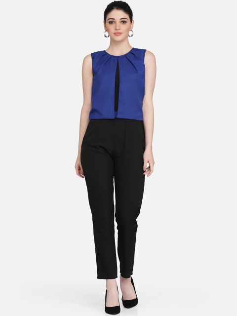 

Eavan Women Blue & Black Solid Basic Jumpsuit