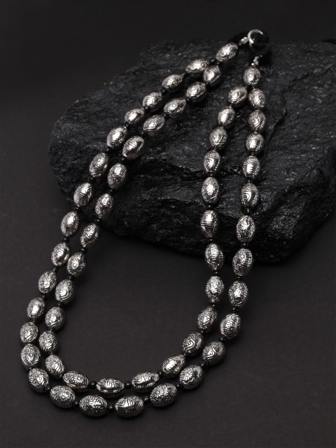 

Infuzze Silver-Toned Brass-Plated Oxidised Necklace