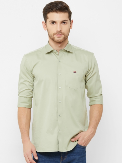 

Donzell Men Green Comfort Slim Fit Solid Casual Shirt