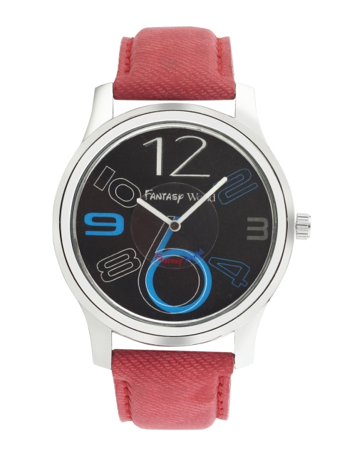 

Fantasy World Boys Black Leather Analogue Watch FW-006-RD29