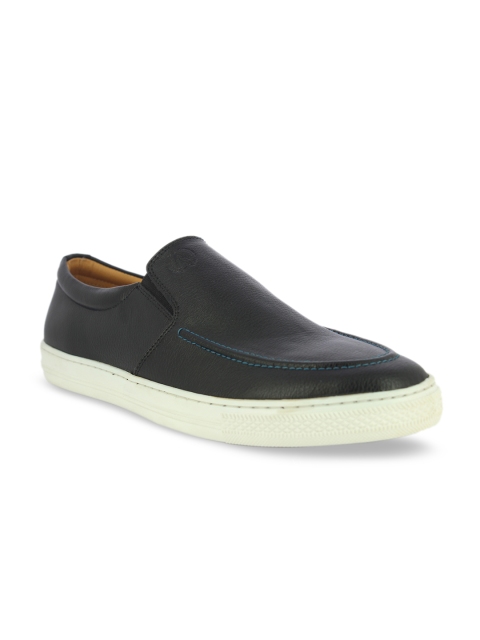 

Alberto Torresi Men Black Synthetic Leather Slip-On Sneakers