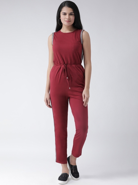 

Texco Women Maroon Solid Basic Jumpsuit