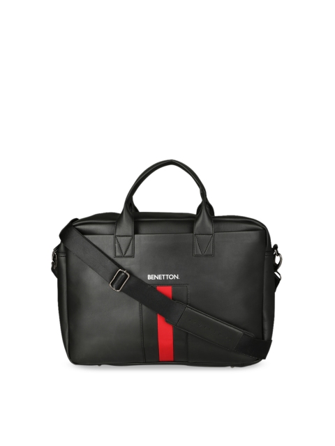 

United Colors of Benetton Unisex Black Solid Messenger Bag