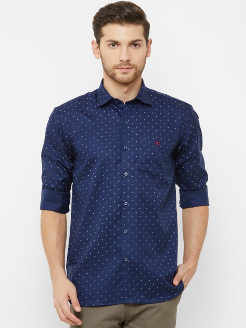 

Donzell Men Navy Blue Comfort Regular Fit Printed Casual Shirt