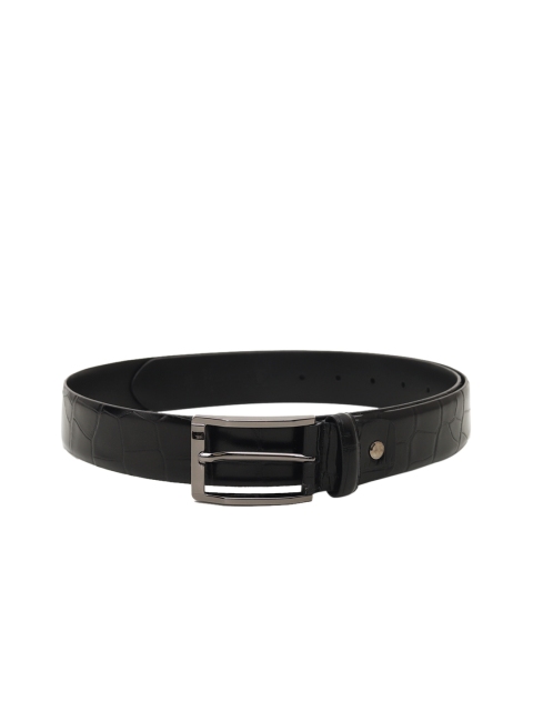 

Da Milano Men Black Textured Leather Belt