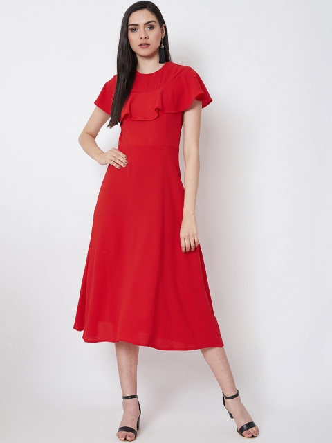 

Nun Women Red Solid Fit and Flare Dress