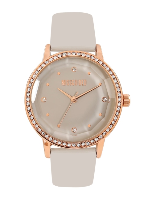 

Missguided Women Grey Leather Analogue Watch MG021ERG