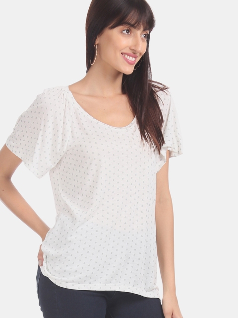 

GAP Women White Printed Top