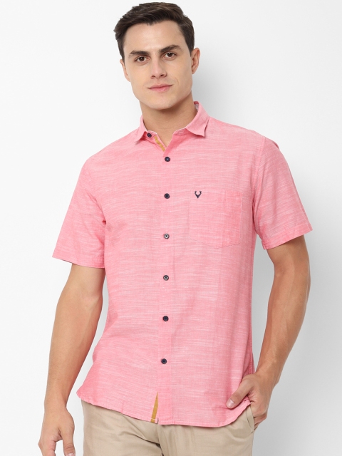 

Allen Solly Men Pink Slim Fit Solid Casual Shirt
