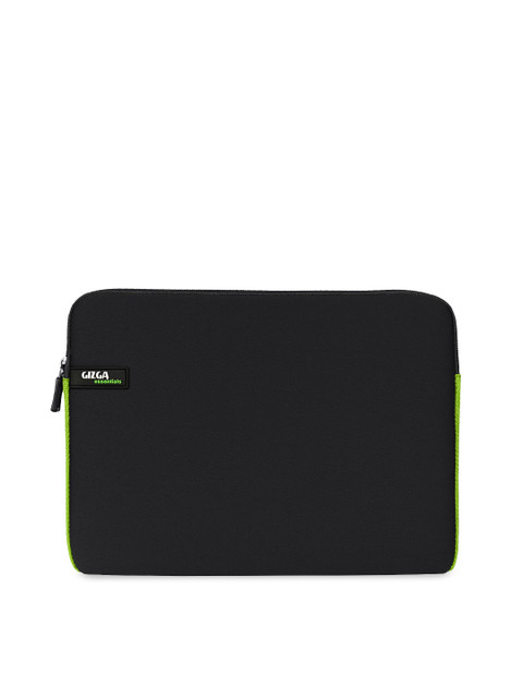 

Gizga Essentials Black & Green Solid Laptop Sleeve