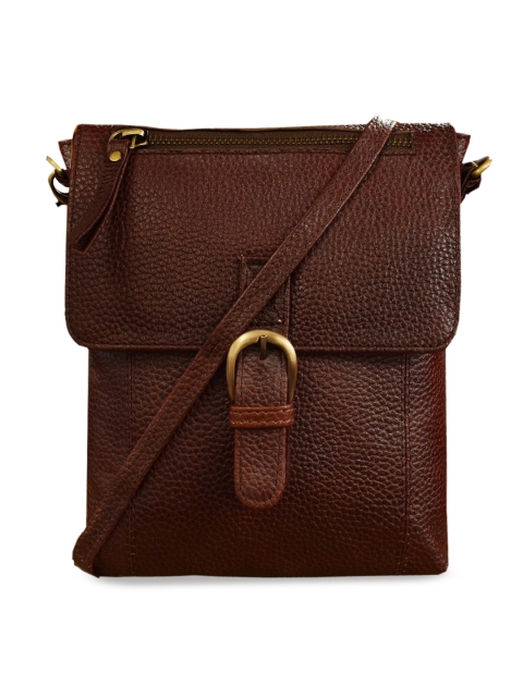 

ABYS Brown Solid Leather Messenger Bag