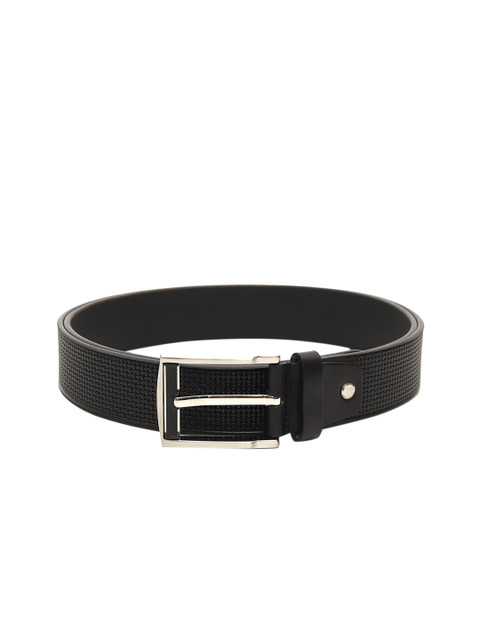 

Da Milano Men Black Woven Design Leather Belt