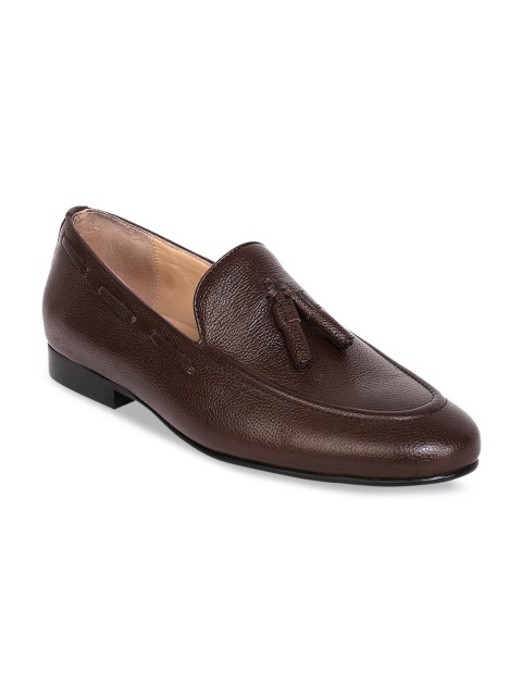 

BERZERI Men Brown Lightweight Leather Loafers