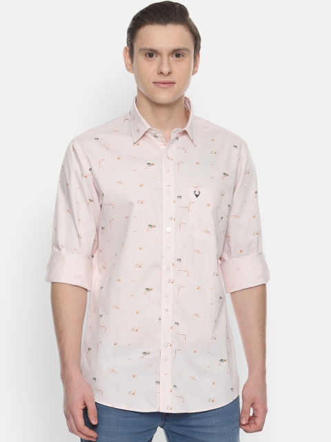

Allen Solly Men Pink Slim Fit Printed Casual Shirt