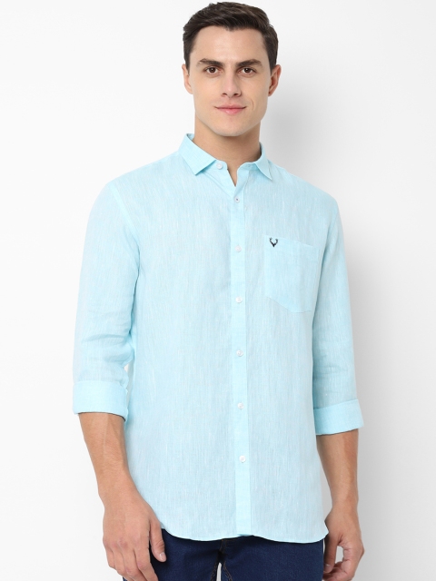 

Allen Solly Men Turquoise Blue Slim Fit Solid Casual Shirt