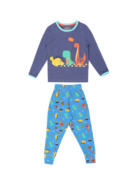 

Nap Chief Kids Blue Printed Night Suit