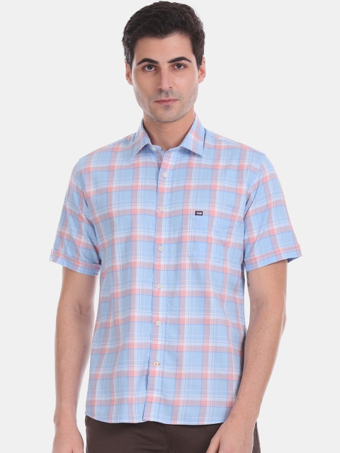 

Arrow Sport Men Blue & Pink Regular Fit Checked Casual Shirt