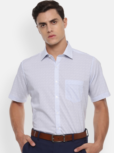 

Van Heusen Men Blue Regular Fit Checked Formal Shirt