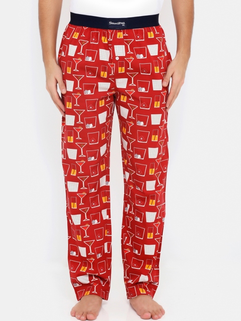 

Smugglerz Men Red & Yellow Printed Lounge Pants