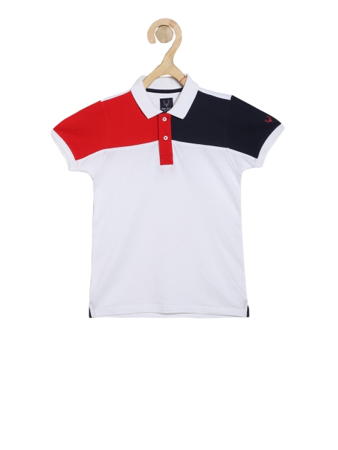 

Allen Solly Junior Boys White Colourblocked Polo Collar T-shirt