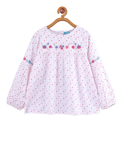 

Miyo Girls White Printed A-Line Top