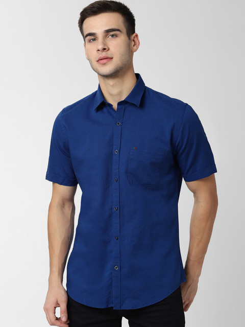 

Peter England Casuals Men Blue Slim Fit Solid Casual Shirt