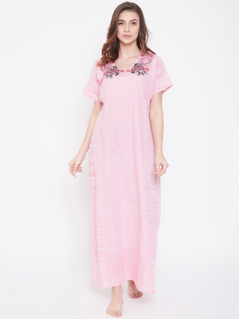 

The Kaftan Company Pink Embroidered Nightdress