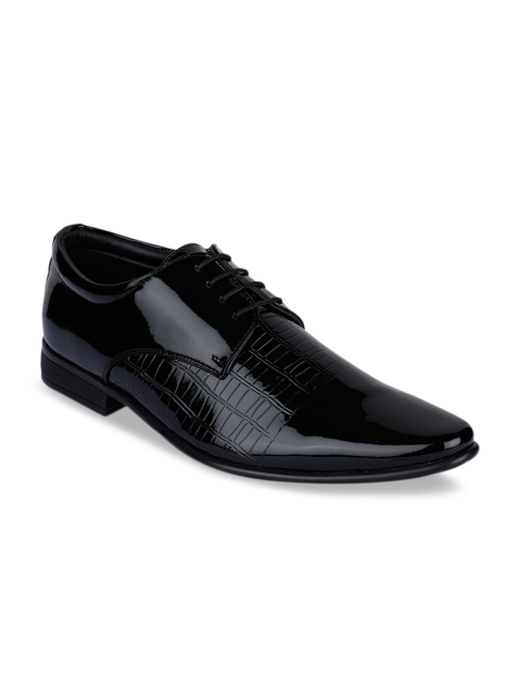 

Liberty Men Black Textured Patent Leather Formal Derbys