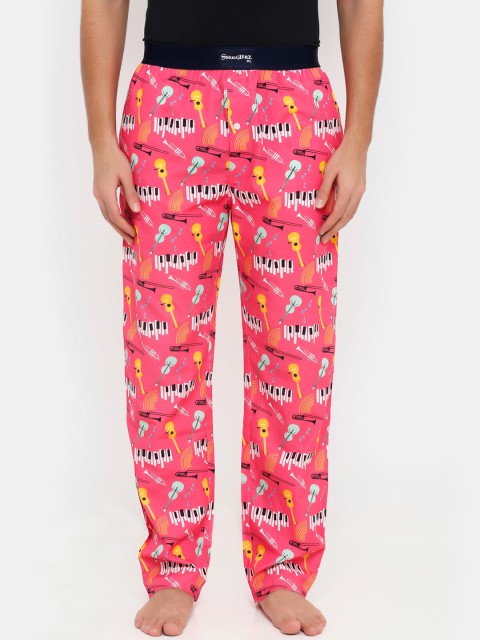 

Smugglerz Men Pink Printed Lounge Pants