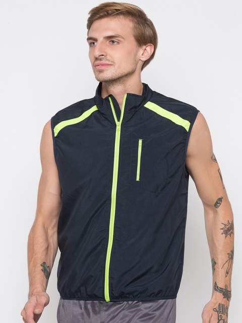 

Globus Men Navy Blue Solid Sporty Jacket