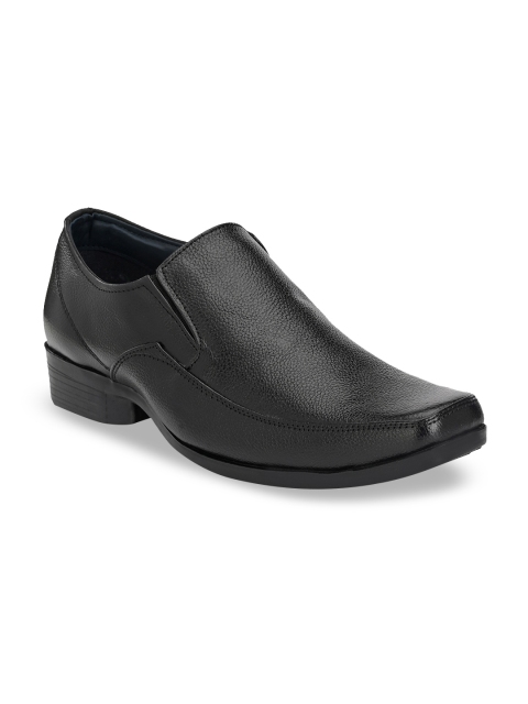 

Rodolfo Darrell Men Black Solid Leather Formal Slip-Ons