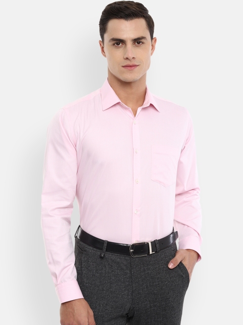 

Van Heusen Men Pink Regular Fit Self Design Formal Shirt