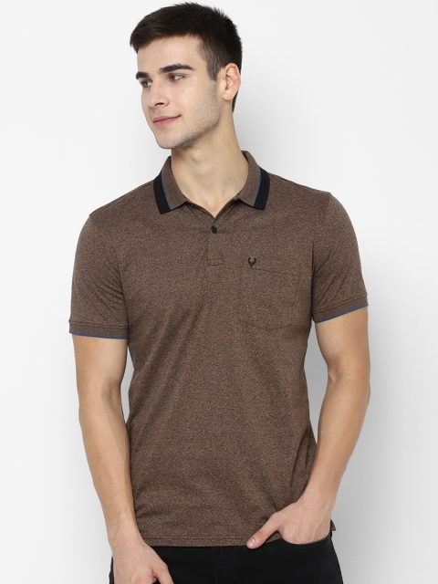 

Allen Solly Men Brown Solid Polo Collar Pure Cotton T-shirt