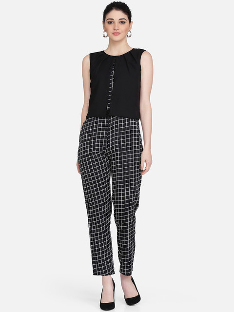 

Eavan Women Black & White Checked Basic Jumpsuit