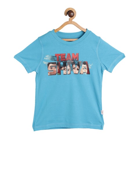 

toothless Boys Blue Shiva Printed Round Neck Pure Cotton T-shirt