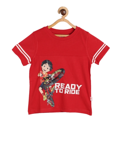 

Shiva Boys Red Printed Round Neck T-shirt