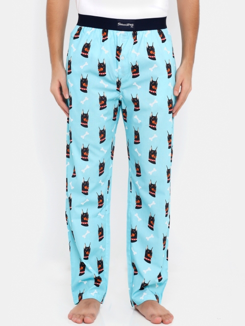 

Smugglerz Men Blue Doberman Printed Lounge Pants