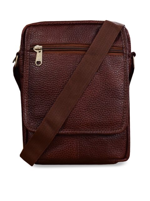 

ABYS Brown Solid Leather Messenger Bag