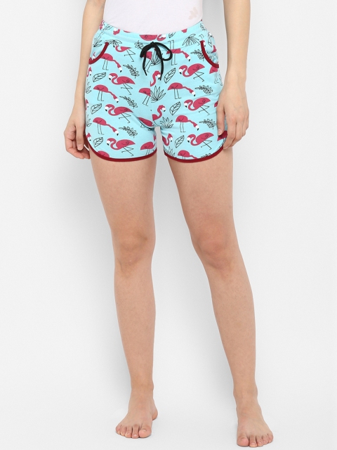 

Curare Women Blue Printed Lounge Shorts