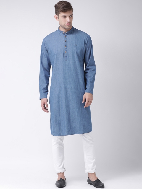 

TABARD Men Blue Solid Straight Kurta
