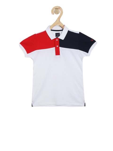 

Allen Solly Junior Boys White Colourblocked Polo Collar T-shirt
