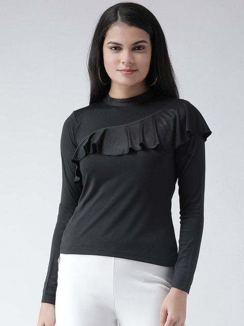 

Texco Women Black Solid Tiered Top